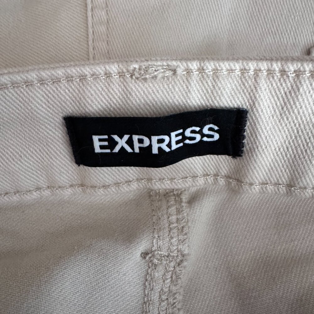 Express #5 Off White 5-Pocket Jeans 34 x 30 Slim - Picture 14 of 15